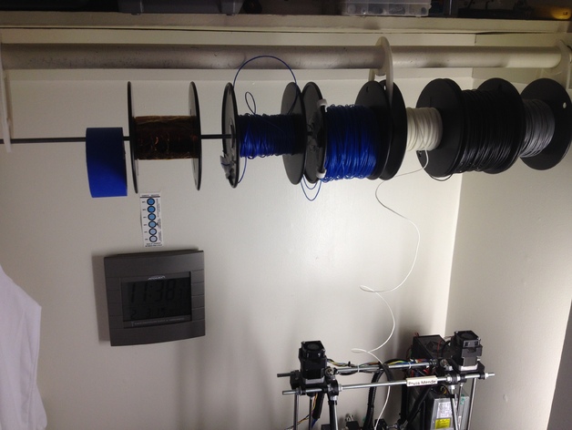 Filament Spool Rack - hangs from a Closet Clothing Rod